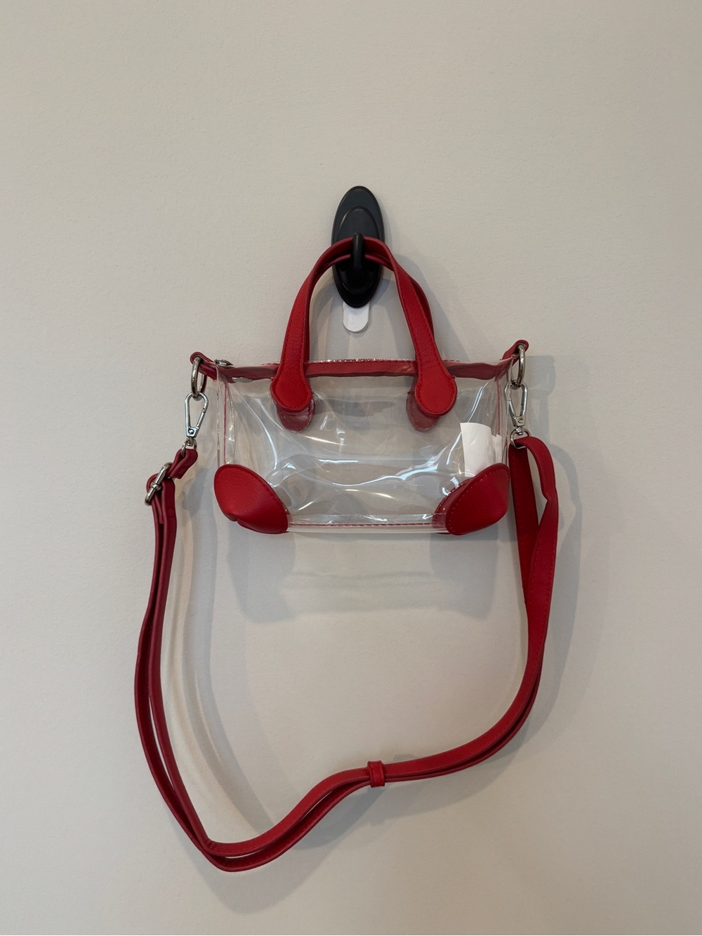 Target Clear Crossbody Tote with Red Trim
